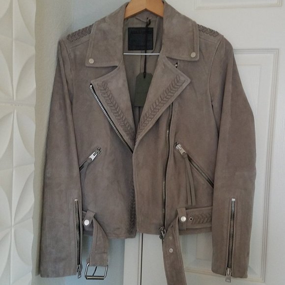 NWT All Saints Rosen suede biker jacket, US sz 2 - Picture 14 of 15
